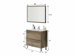 Mueble De Aseo|Conjunto de baño Dakota lavabo + mueble de lavabo + espejo nordik