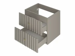 Mueble De Lavabo|Conjunto de baño de cachemira 80 cm Armario con encimera y estantería Frentes ranurados Aqua