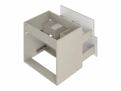 Mueble De Lavabo|Conjunto de baño de cachemira 80 cm Armario con encimera y estantería Frentes ranurados Aqua