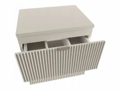 Conjunto de baño de cachemira 60 cm Armario Encimera Columna Frentes ranurados Beige Hot