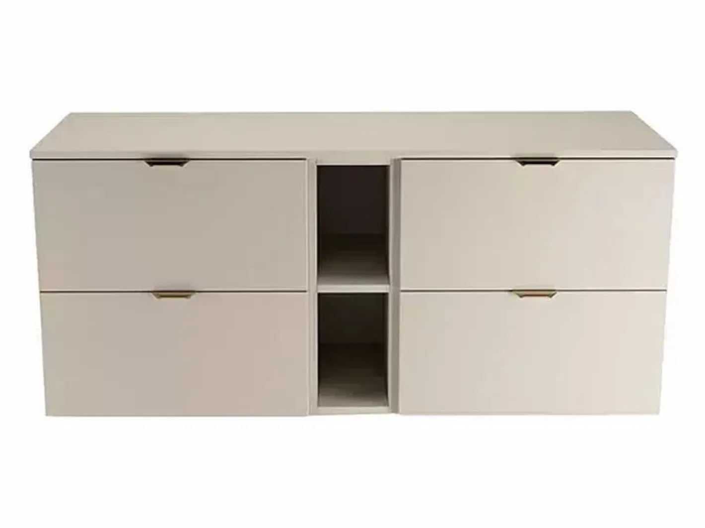Conjunto de baño de cachemira 140 cm Armario con encimera y estantería Orio Beige