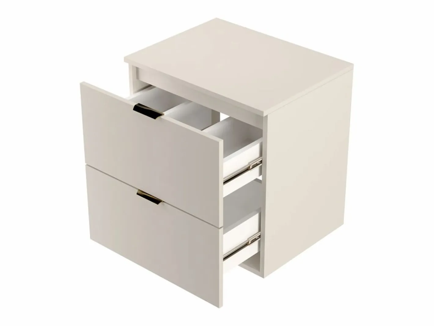 Conjunto de baño de cachemira 140 cm Armario con encimera y estantería Orio Beige