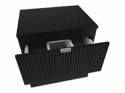 Conjunto de baño 100 cm Armario Estantería Encimera Columna Frentes ranurados Negro Online