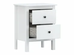 Dormitorio Completo|Conjunto de cabecero de 155x45cm y Dos mesitas de Noche de 2 cajones en Madera Maciza en color