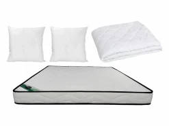 NATUREA Colchón Espuma|Colchones - 140X190Cm|Conjunto de cama 140 x 190 cm colchón de espuma + edredón + 2 almohadas - KANANI de
