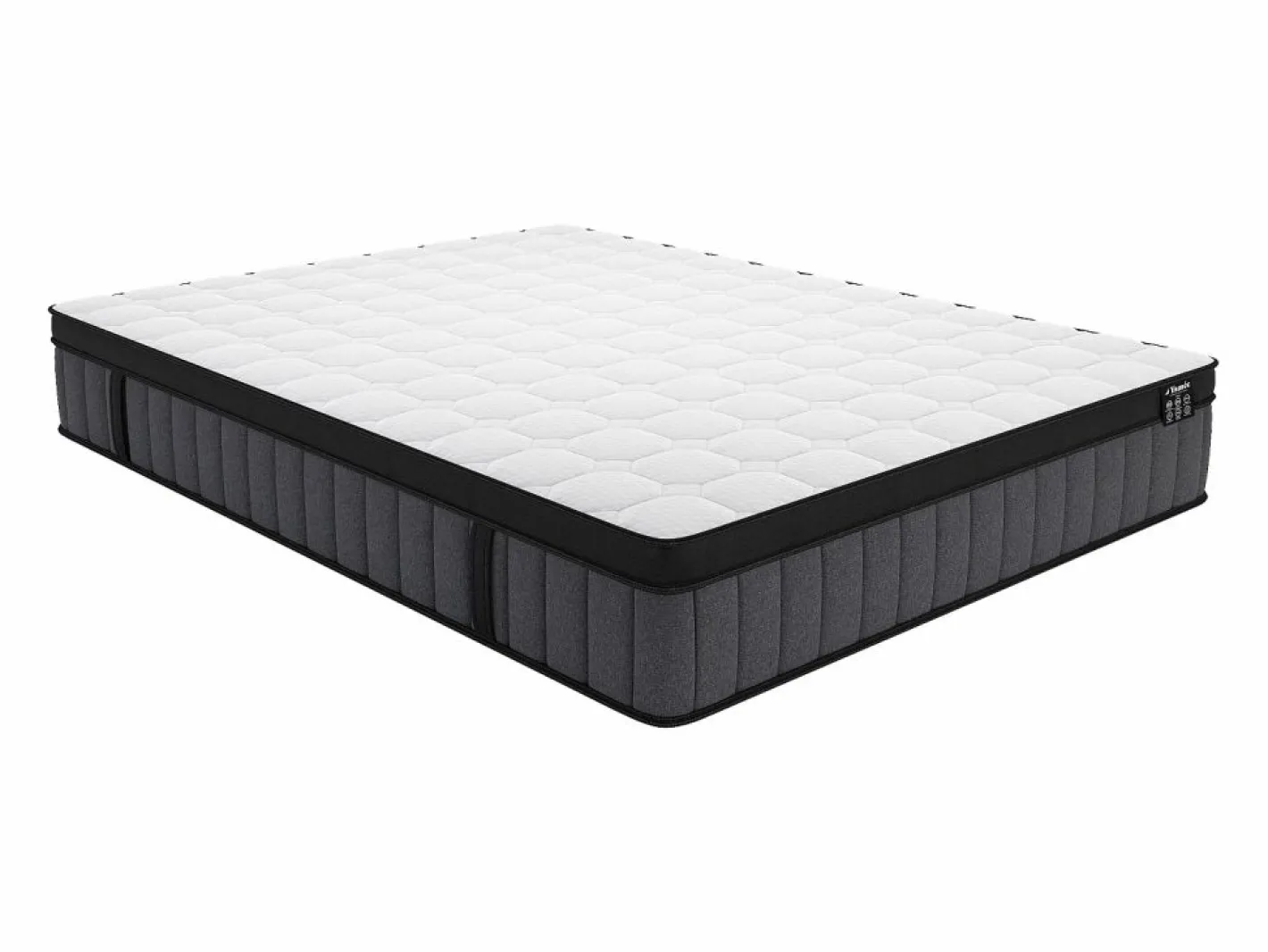 Ysmée Conjunto de canapé abatible de 160 x 200 cm colchón híbrido de muelles 7 zonas espuma viscoelástica 25 cm de grosor TOLCA YSMÉE Blanco Hot