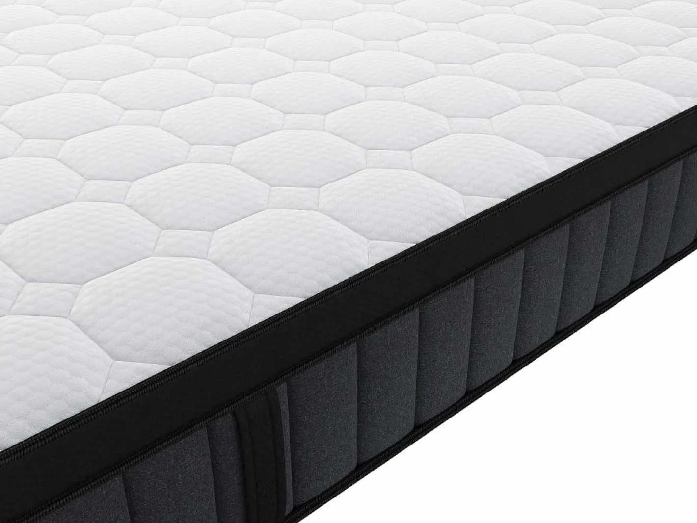 Ysmée Conjunto de canapé abatible de 160 x 200 cm colchón híbrido de muelles 7 zonas espuma viscoelástica 25 cm de grosor TOLCA YSMÉE Blanco Hot