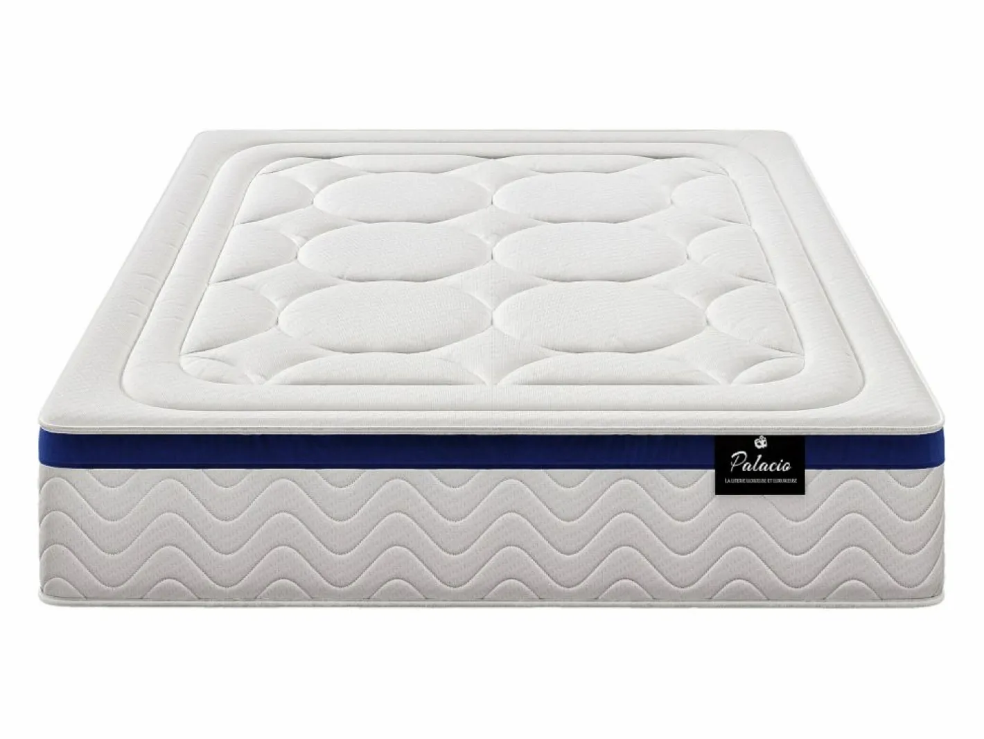 Palacio Conjunto de canapé abatible de 180 x 200 cm + colchón híbrido de muelles ensacados - MARQUIS Blanco Online