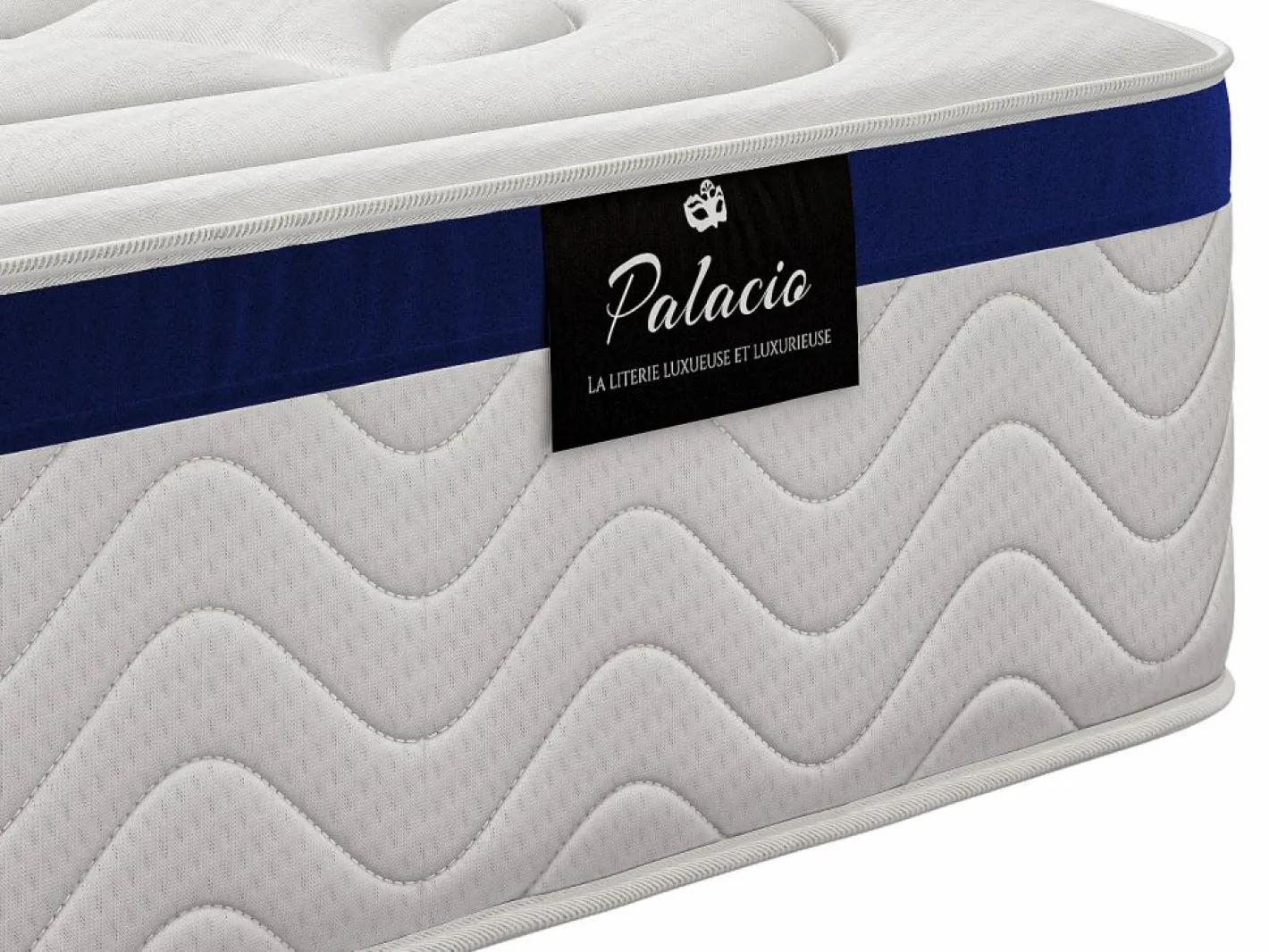 Palacio Conjunto de canapé abatible de 180 x 200 cm + colchón híbrido de muelles ensacados - MARQUIS Blanco Online