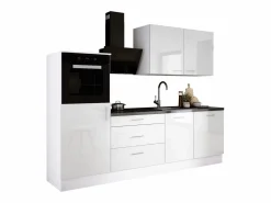 Cocina Completa|Conjunto de cocina: Mate, Brillo, dimensiones: largo: 250 cm, alto: 220 cm, fondo: 60 cm