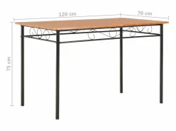vidaxl Conjunto de comedor 7 piezas MDF y acero marrón Color natural claro Discount