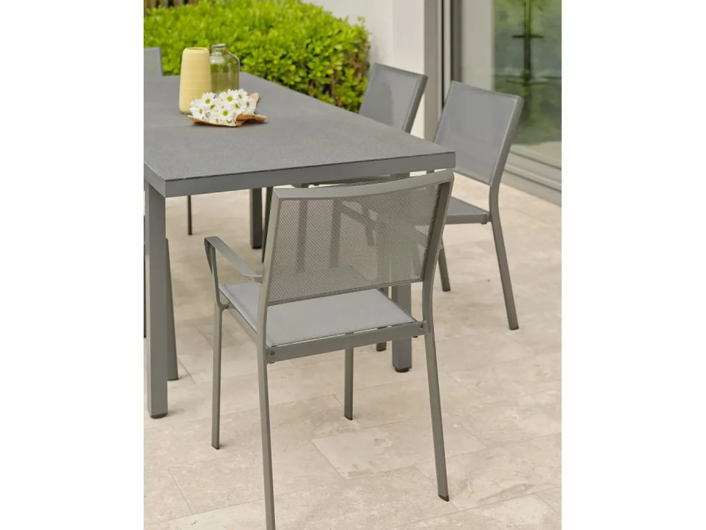Dcb Garden Comedores De Jardín|Conjunto de comedor de 6 plazas en aluminio