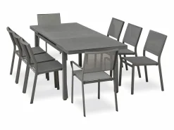 Conjunto de comedor de 8 plazas en aluminio^Dcb Garden Hot
