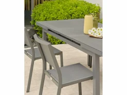 Conjunto de comedor de 4 plazas en aluminio^Dcb Garden New