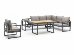 Dcb Garden Salones De Jardín|Conjunto de comedor de jardín de 7 plazas en aluminio