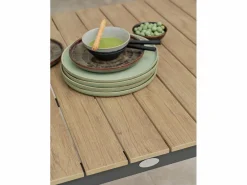 Dcb Garden Conjunto de comedor de jardín 4 plazas de aluminio Gris antracita
