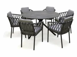 Paris Garden Conjunto de comedor de jardín 6 plazas de aluminio Gris antracita Sale