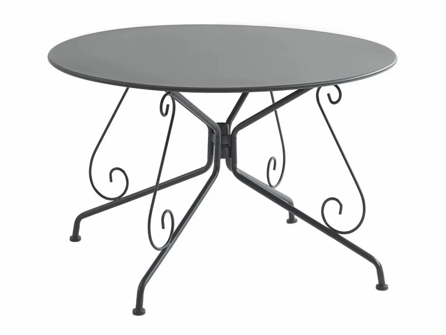 MYLIA Comedores De Jardín|Conjunto de comedor de jardín, metal forjado, mesa redonda, 4 sillones , GUERMANTES