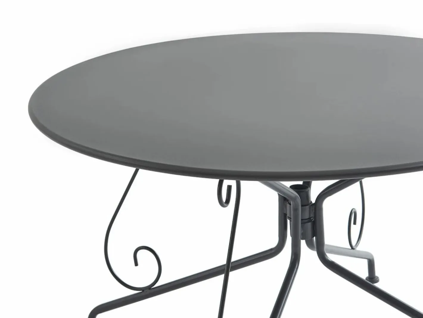 MYLIA Comedores De Jardín|Conjunto de comedor de jardín, metal forjado, mesa redonda, 4 sillones , GUERMANTES