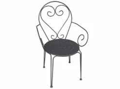 MYLIA Comedores De Jardín|Conjunto de comedor de jardín, metal forjado, mesa redonda, 4 sillones , GUERMANTES
