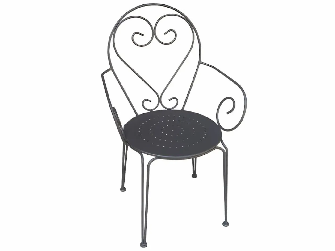 MYLIA Comedores De Jardín|Conjunto de comedor de jardín, metal forjado, mesa redonda, 4 sillones , GUERMANTES