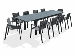 Dcb Garden Conjunto de comedor de jardín 10 plazas de aluminio Gris antracita Hot