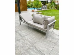 Dcb Garden Conjunto de comedor de jardín 9 plazas de aluminio Gris Hot