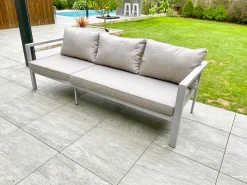Dcb Garden Conjunto de comedor de jardín 9 plazas de aluminio Gris Hot