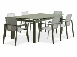 Conjunto de comedor de jardín 6 plazas de aluminio^Dcb Garden Clearance