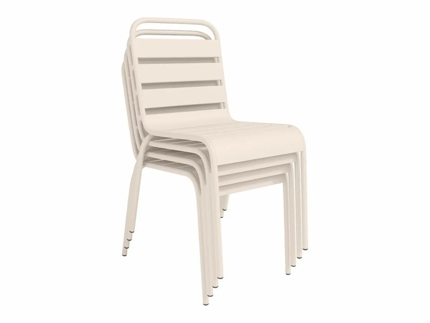 Conjunto de comedor jardín de metal - una mesa de D.110cm y 4 sillas apilables - MIRMANDE^MYLIA New