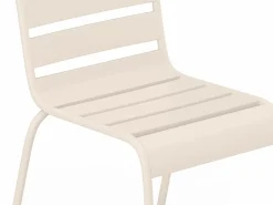 Conjunto de comedor jardín de metal - una mesa de D.110cm y 4 sillas apilables - MIRMANDE^MYLIA New