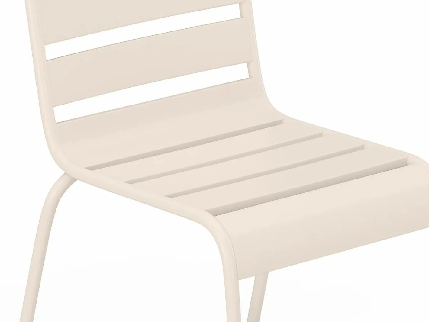 Conjunto de comedor jardín de metal - una mesa de D.110cm y 4 sillas apilables - MIRMANDE^MYLIA New