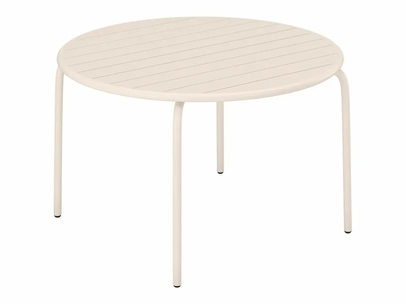 Conjunto de comedor jardín de metal - una mesa de D.110cm y 4 sillas apilables - MIRMANDE^MYLIA New