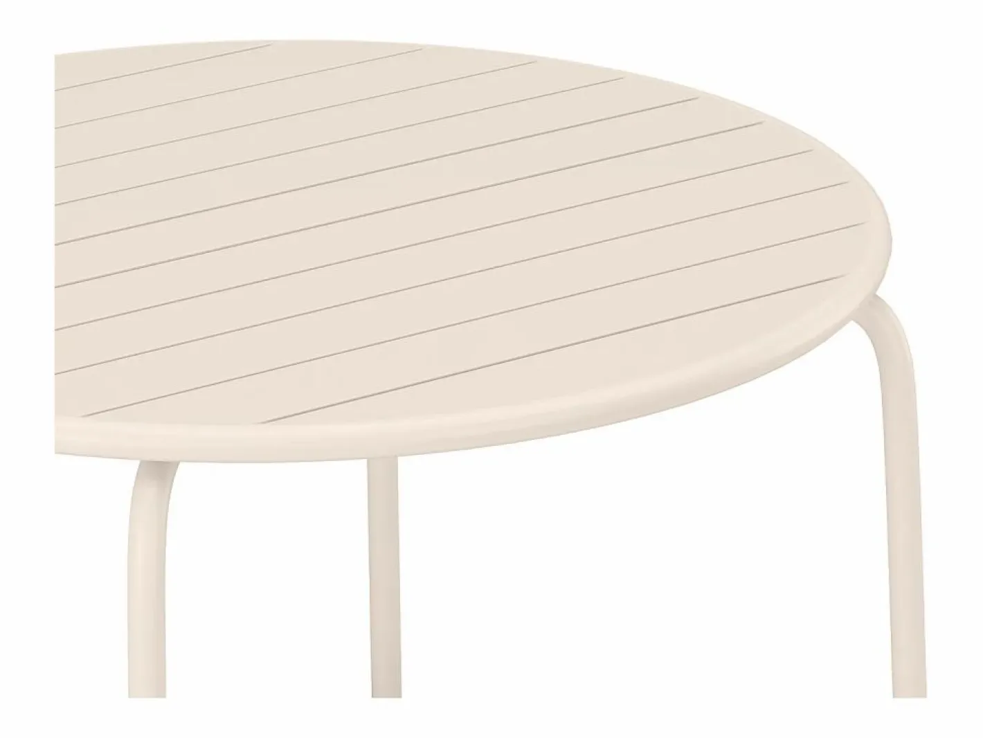 Conjunto de comedor jardín de metal - una mesa de D.110cm y 4 sillas apilables - MIRMANDE^MYLIA New