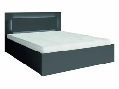 Meublorama Conjunto de dormitorio NOFI - Cama de 140x200 cm con somier, 2 cajones, mesitas de noche, armario y cómoda - gris grafito Gris antracita Hot