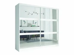Conjunto de dormitorio NOFI - Cama 140x200 cm con somier, 2 cajones, mesitas de noche, armario y cómoda -^Meublorama Best