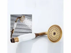 Valaz Columna De Ducha|Conjunto de ducha empotrada monomando a pared FLORINA dorado envejecido 20 cm x 20 cm