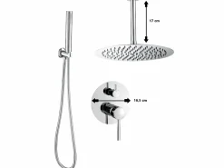 MIRLO Alcachofa De Ducha, Cabezal|Conjunto de ducha empotrada techo monomando SLIGO Ø 25cm Cromado