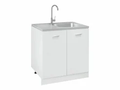 Conjunto de fregadero y escurridor de cocina plata 800x600x155 mm acero inoxidable Plateado Clearance