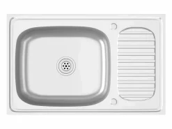 Conjunto de fregadero y escurridor de cocina plata 800x500x155 mm acero inoxidable^ Best