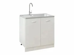 Conjunto de fregadero y escurridor de cocina plata 800x500x155 mm acero inoxidable^ Best