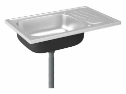 Conjunto de fregadero y escurridor de cocina plata 800x500x155 mm acero inoxidable^ Best