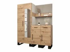 Abiks Möbel Conjunto de guardarropa Artin 15 196/158/46 (Roble/Manila 02) Beige / Color natural claro