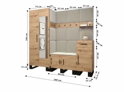 Conjunto de guardarropa Artin 13 196/200/46 (Roble/Manila 16)^Abiks Möbel Discount