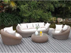 Conjunto de jardin de resina trenzada - WHITEHEAVEN^MYLIA Best