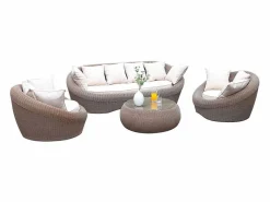 Conjunto de jardin de resina trenzada - WHITEHEAVEN^MYLIA Best
