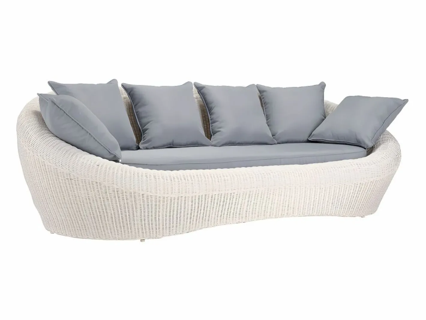 MYLIA Conjunto de jardin de resina trenzada - - WHITEHEAVEN Marfil New