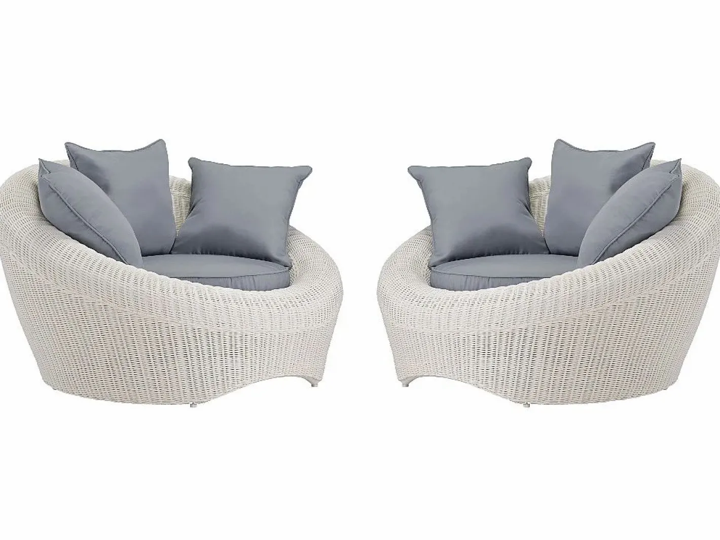 MYLIA Conjunto de jardin de resina trenzada - - WHITEHEAVEN Marfil New