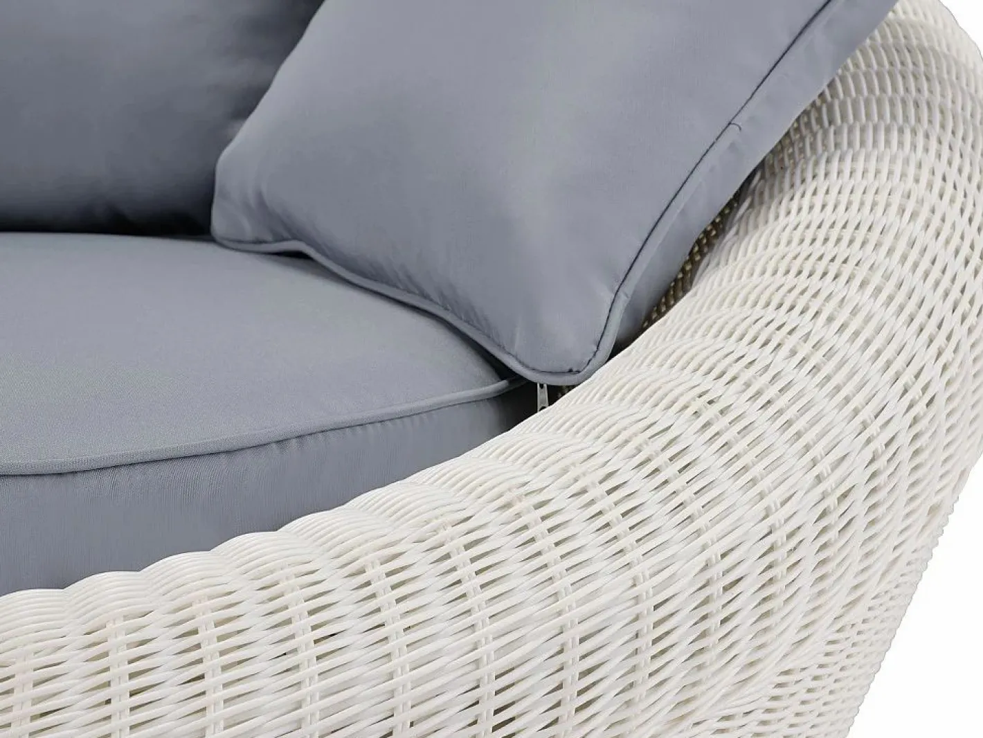 MYLIA Conjunto de jardin de resina trenzada - - WHITEHEAVEN Marfil New