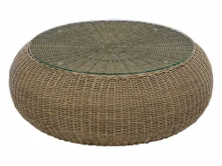 MYLIA Conjunto de jardín completo de resina trenzada natural oscuro - WHITEHEAVEN de Color natural oscuro New